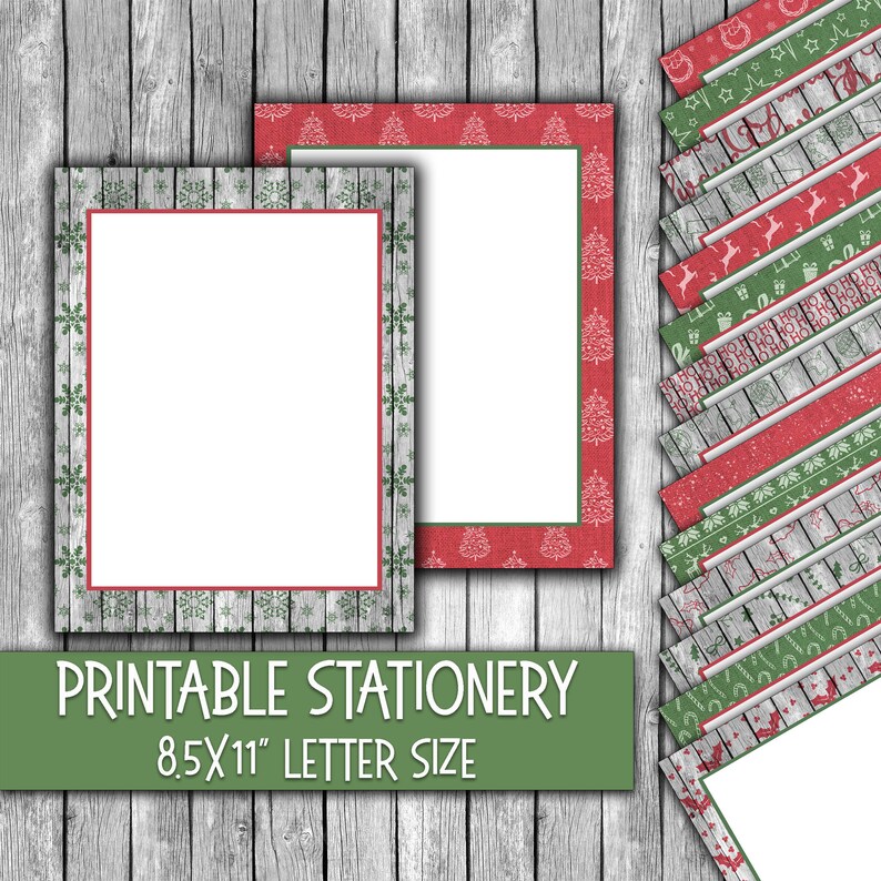 Printable Christmas Stationery Rustic Christmas Letter Paper - Etsy