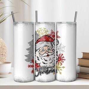 Frohe Weihnachten Santa 20 Unzen Skinny Tumbler Sublimationsdesign - Sofortiger digitaler Download PNG - Niedliche Weihnachtsbecher Wrap - Winter Tumbler