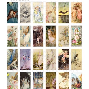 Vintage Fairies - Digital Collage Sheet - 1 X 2 Inch Domino - INSTANT ...