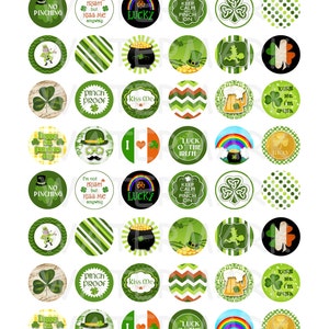 St Patricks Day Digital Collage Sheet 1 inch Round Circles INSTANT DOWNLOAD image 2