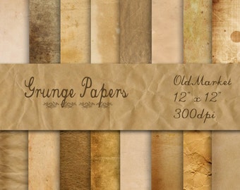 May include: A set of 12 digital paper textures in brown and beige tones. The papers have a grunge look and are perfect for adding a vintage feel to your projects. The papers are 12 inches by 12 inches and 300 dpi.
