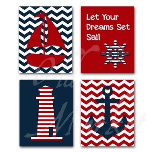 Nautische Kunst Print Set - Let Your Dreams Set Sail - Printable Digital Download - INSTANT DOWNLOAD