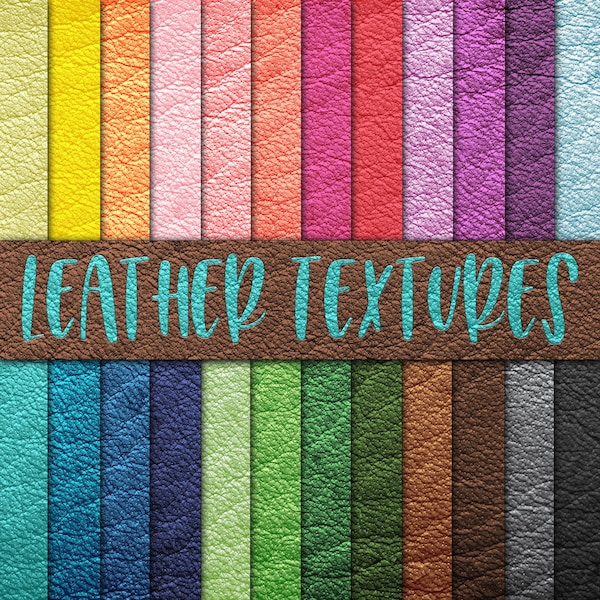 Leather Textures Digital Paper - Colorful Leather Textures and Backgrounds -  24 Colors - 12in x 12in - Commercial Use -  INSTANT DOWNLOAD