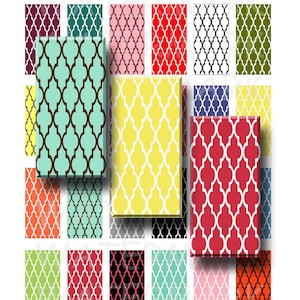 Marokkaanse patronen-digitale collage sheet-1 x 2 inch Domino-INSTANT DOWNLOAD