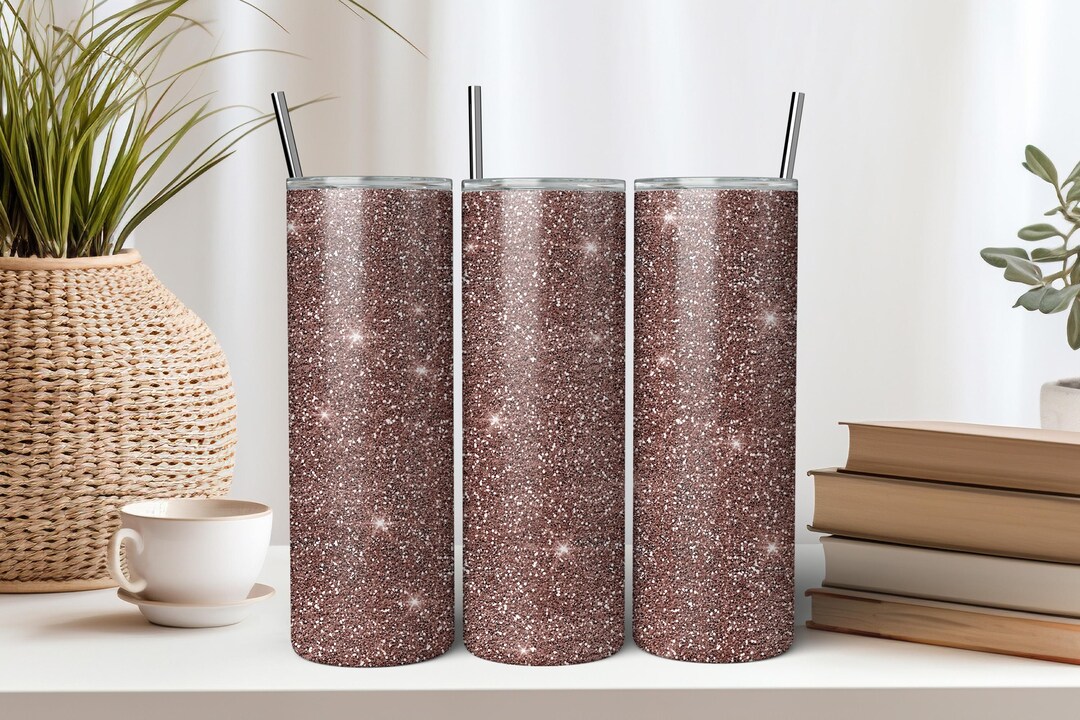 Light Pink Glitter 20 Oz Skinny Tumbler Sublimation Design - Instant ...