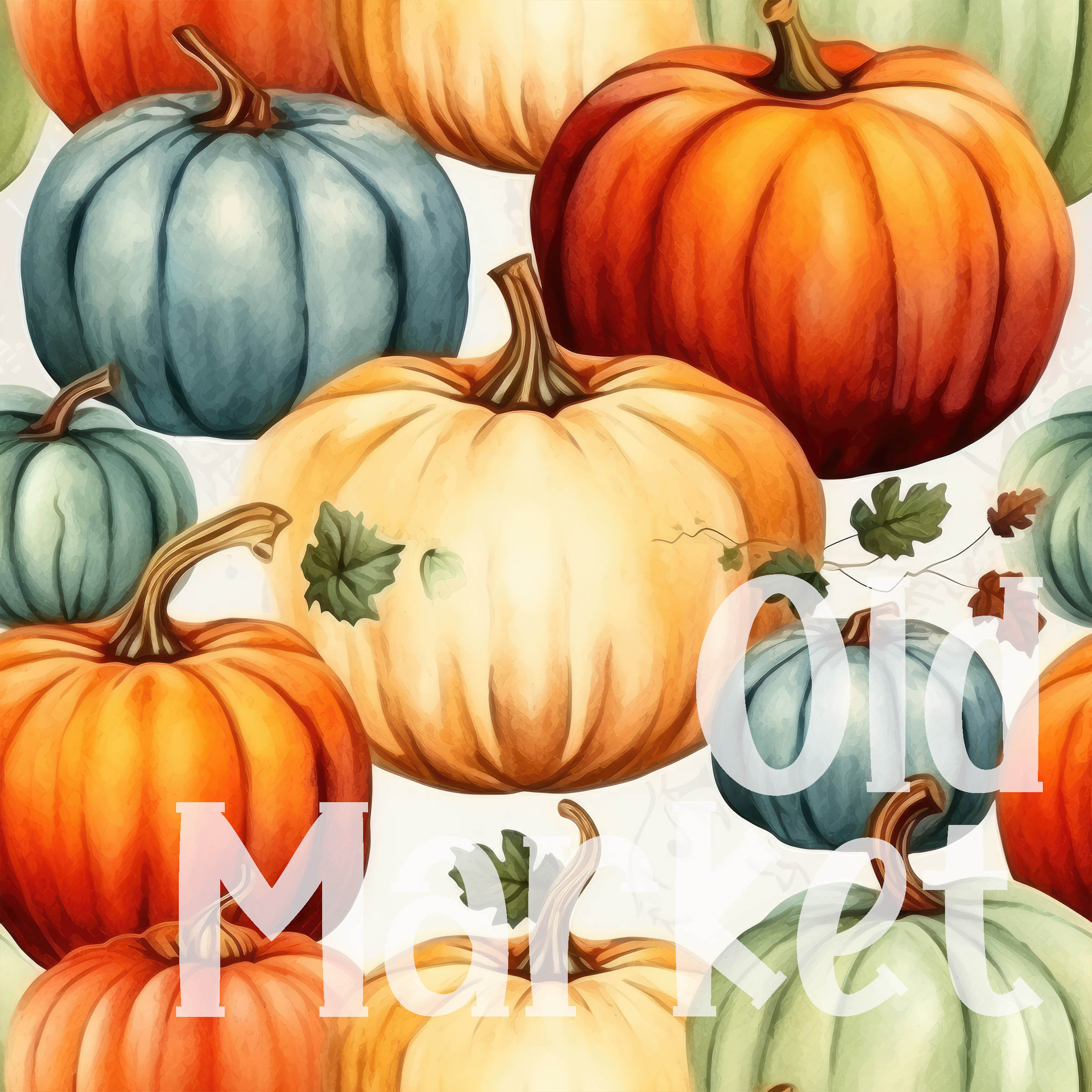 Watercolor Pumpkins SEAMLESS Patterns - Pumpkin Digital Paper - 16 ...