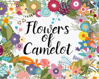 Flowers of Camelot - Floral Elements and Bouquets - Commercial Use Vector Clipart - 180 Images in PNG and EPS format  - INSTaNT DOWNLoAd