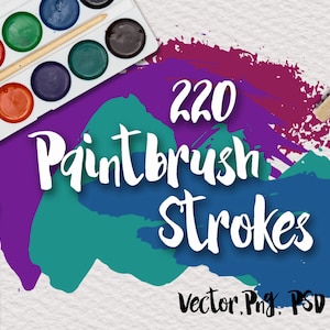 Paintbrush Strokes - Commercial Use Vector Clipart - 220 Images in PNG and EPS format - also includes Photoshop Brushes