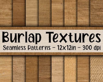 Burlap Textures SEAMLESS Patterns - Burlap Digital Paper - 16 Designs - 12x12in - Commercial Use - Seamless Burlap Patterns