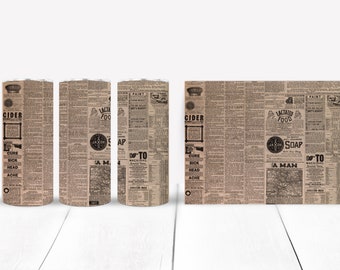 Zestaw do sublimacji smukłych kubków Old Newspapers zawiera 16