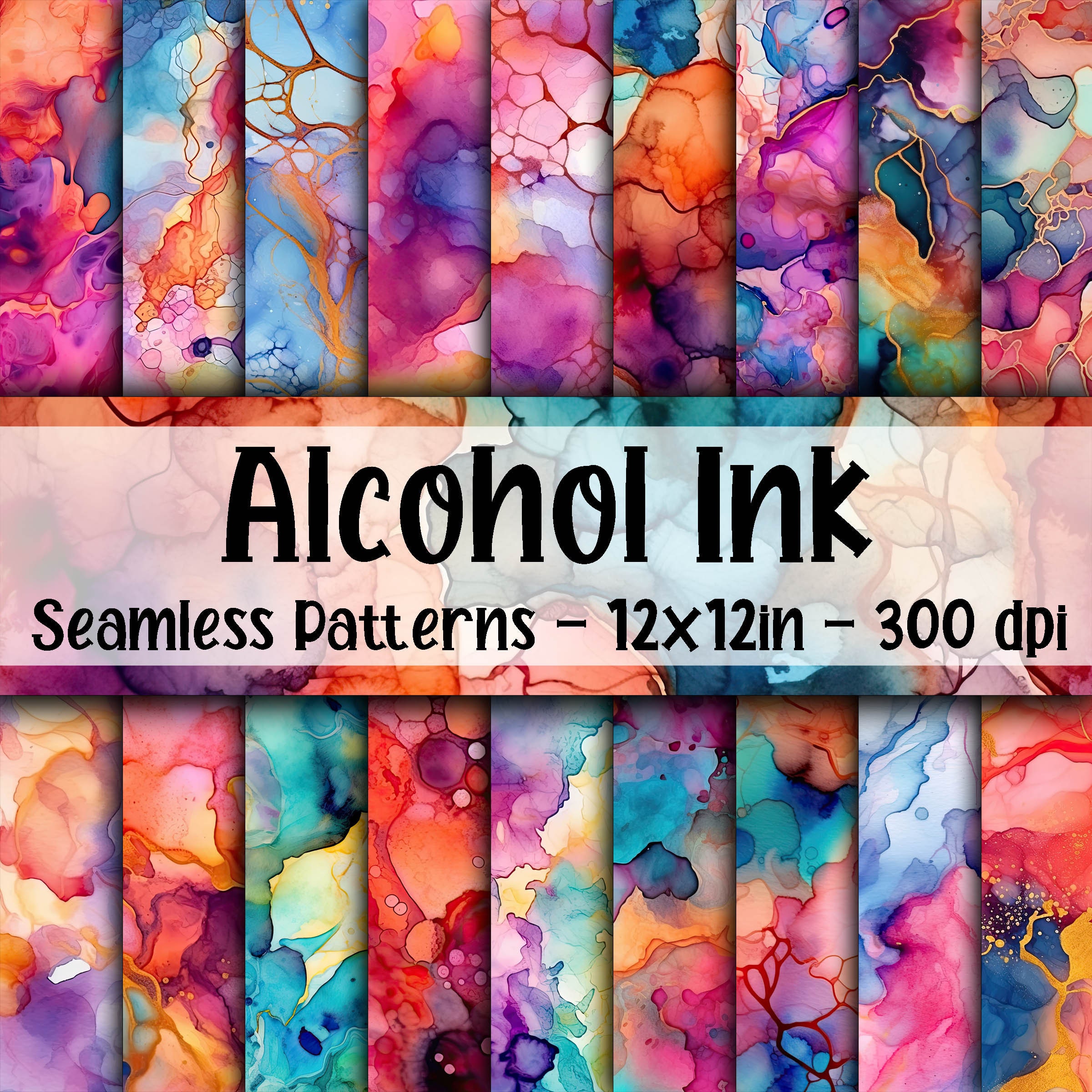 Alcohol Ink SEAMLESS Patterns - Alcohol Ink Digital Paper - 18 Designs ...
