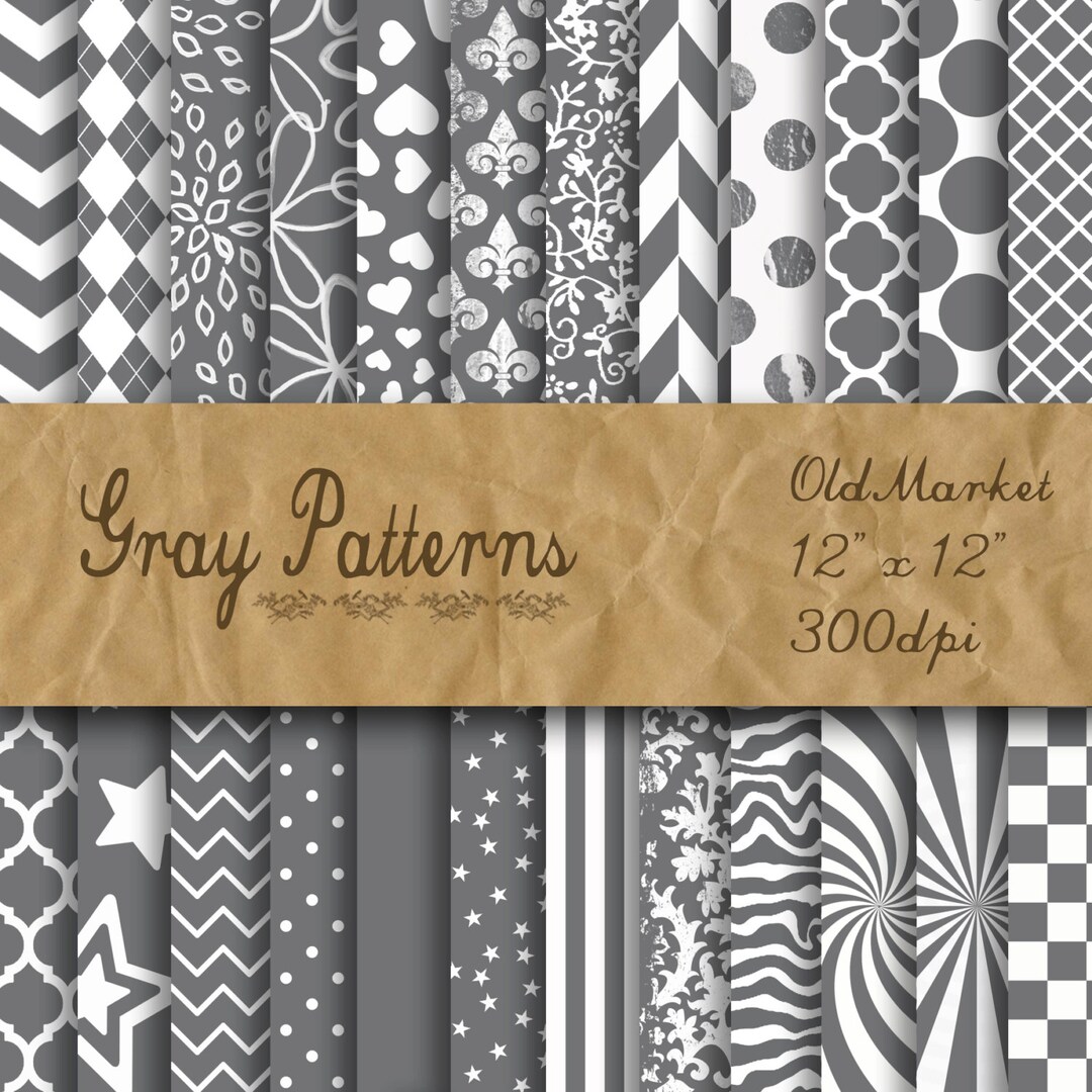 Gray Patterns Digital Paper Gray Patterned Background 24 - Etsy