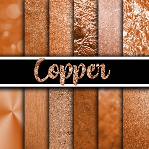 Kupfer Digitales Papier - Kupfer Texturen - Kupfer Hintergründe - 12 Designs - 12 in x 12 in - Kommerzielle Nutzung - SOFORT DOWNLOAD