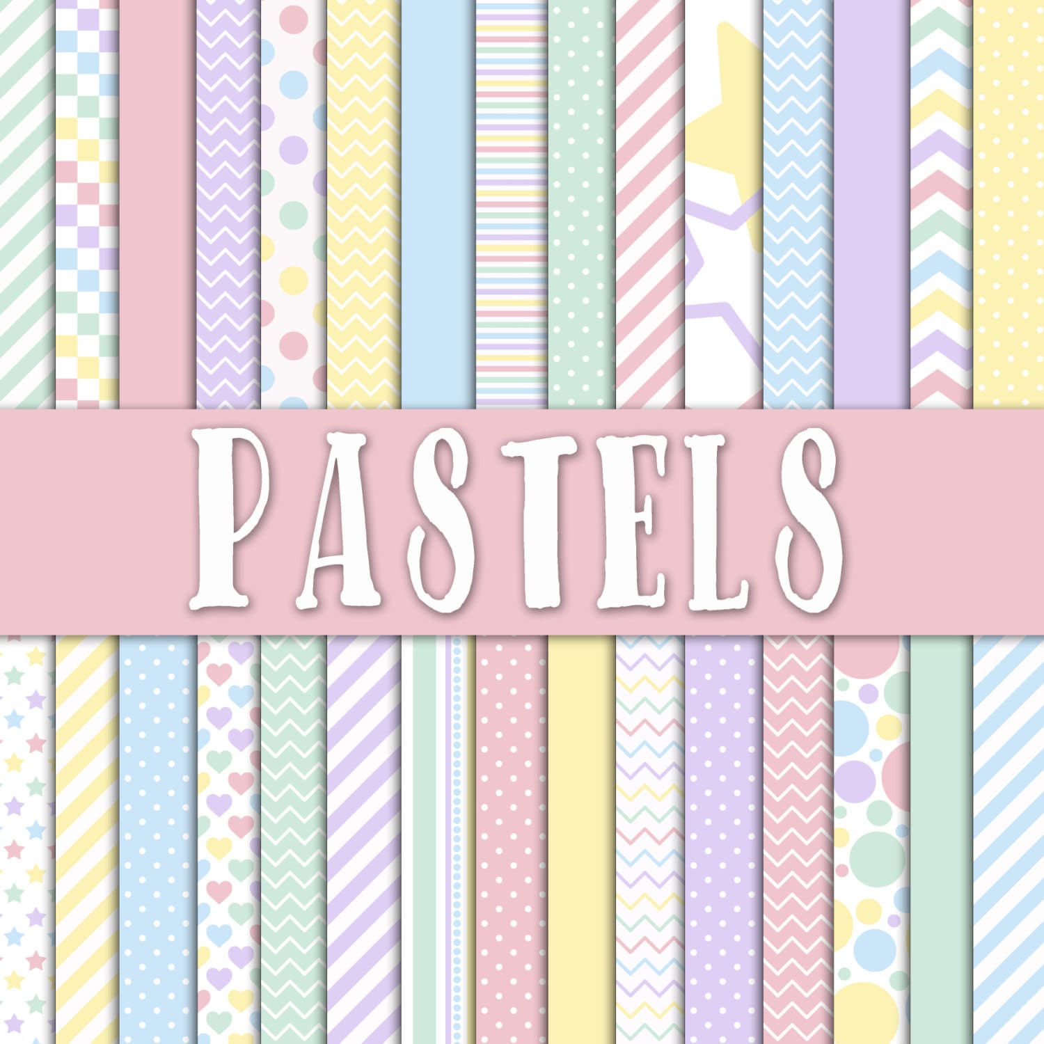 Pasteles Papel Digital Pastel Colores Digital Paper Pack Etsy España