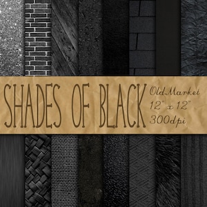 Schattierungen von Schwarz Digitales Papier - Schwarze Hintergründe - Schwarze Texturen - 16 Designs - Kommerzielle Nutzung - SOFORT DOWNLOAD