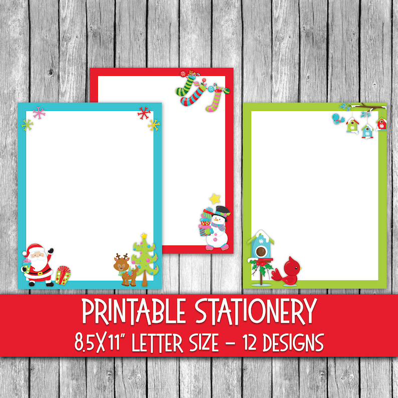 Printable Christmas Stationery Cute Christmas Letter Paper - Etsy