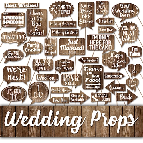 Wedding Photo Booth Prop Signs and Decorations Black With - Etsy