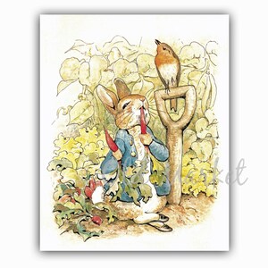Peter Rabbit 1 - Beatrix Potter Illustration - Printable Digital ...