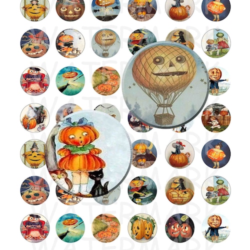 Printable Collage Sheet Vintage Halloween 48 Pcs | Etsy