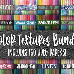 Color Textures Bundle - Includes 288 Digital Papers - Colorful Digital Textures Scrapbook paper Backgrounds -  12x12in - Commercial Use