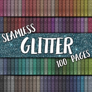 Glitter Digital Paper - Includes 100 Seamless Glitter Textures - Glitter Backgrounds - 12in x 12in - Commercial Use -  INSTANT DOWNLOAD