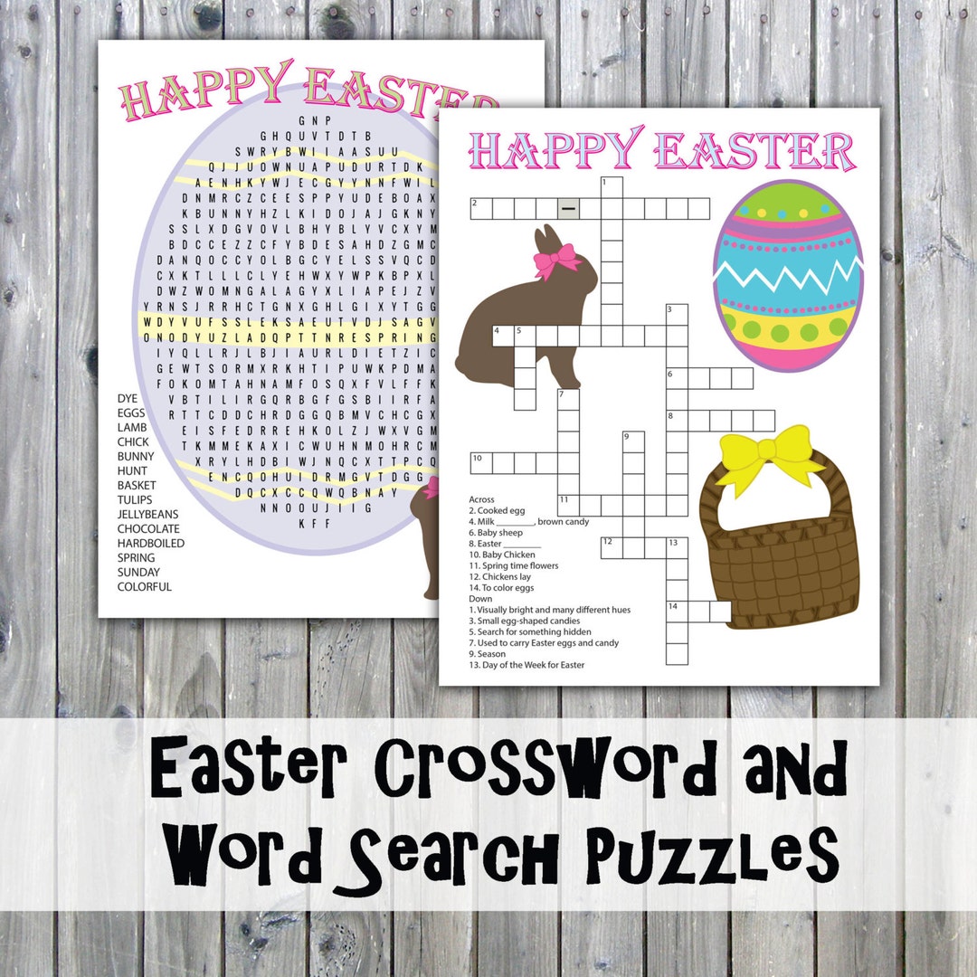 Easter Crossword Puzzle and Word Search Party Game - Etsy Norway