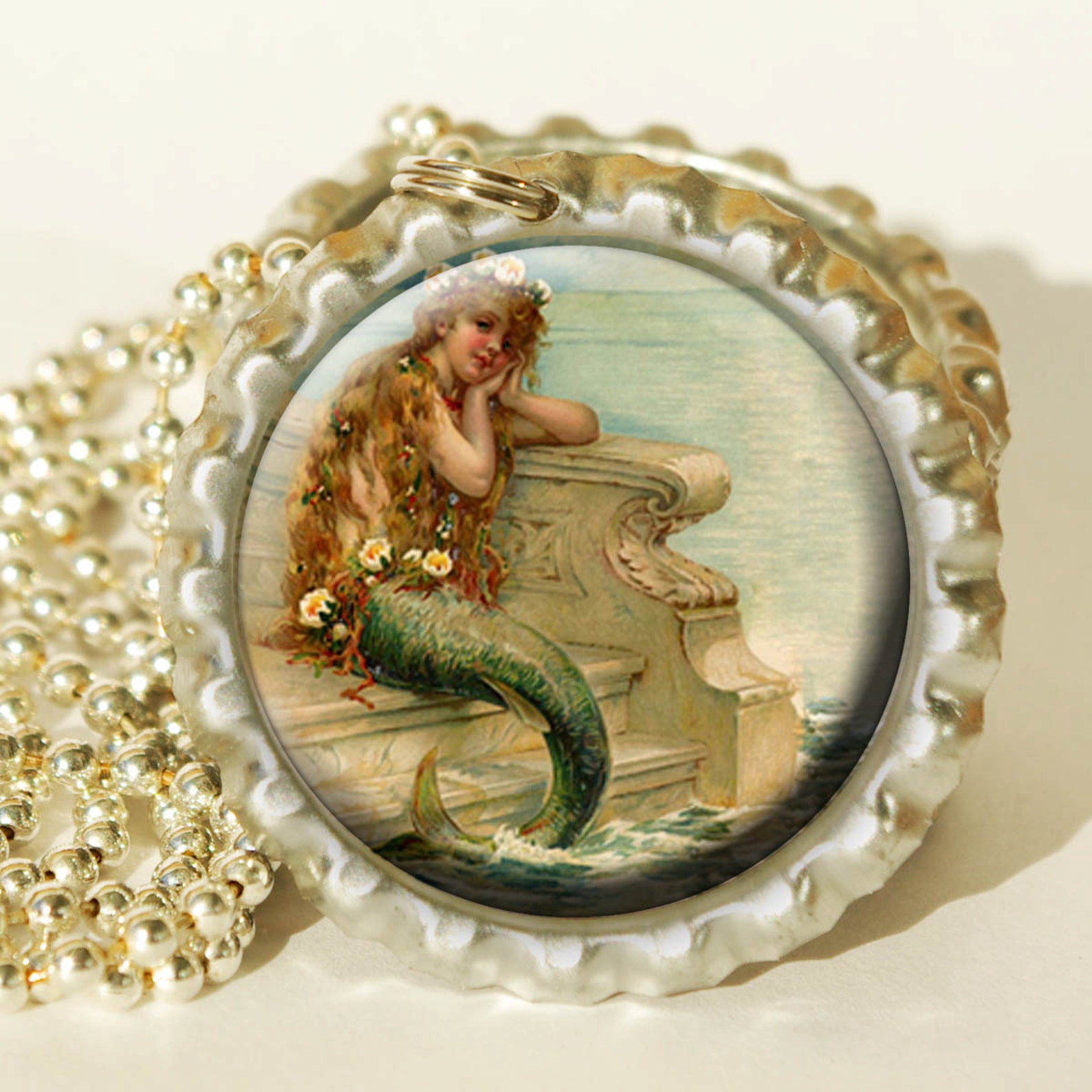 Vintage Mermaid Art Digital Collage Sheet 1 Inch Round - Etsy