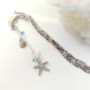 Starfish Sea Shell Dolphin Bookmark, Dolphin Bookmark, Starfish Bookmark, Metal Bookmark, Book Gift