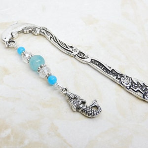 Mermaid Dolphin Bookmark, Unique Beaded Bookmarks, Books and Zines, Office Gifts, Mermaid Dolphin Gifts