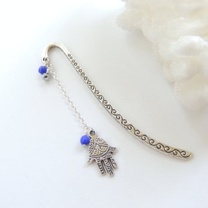 Hamsa Hand Bookmark, Fatima Hand Bookmark, Bookmarks, Tibetan Silver Metal Bookmark, Gift Idea. B 263