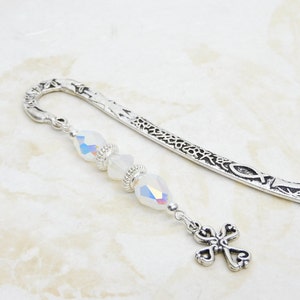 Cross Beaded Bookmark, Custom Beaded Bookmark, Religious Gifts, Office Gift, Confirmation Gift