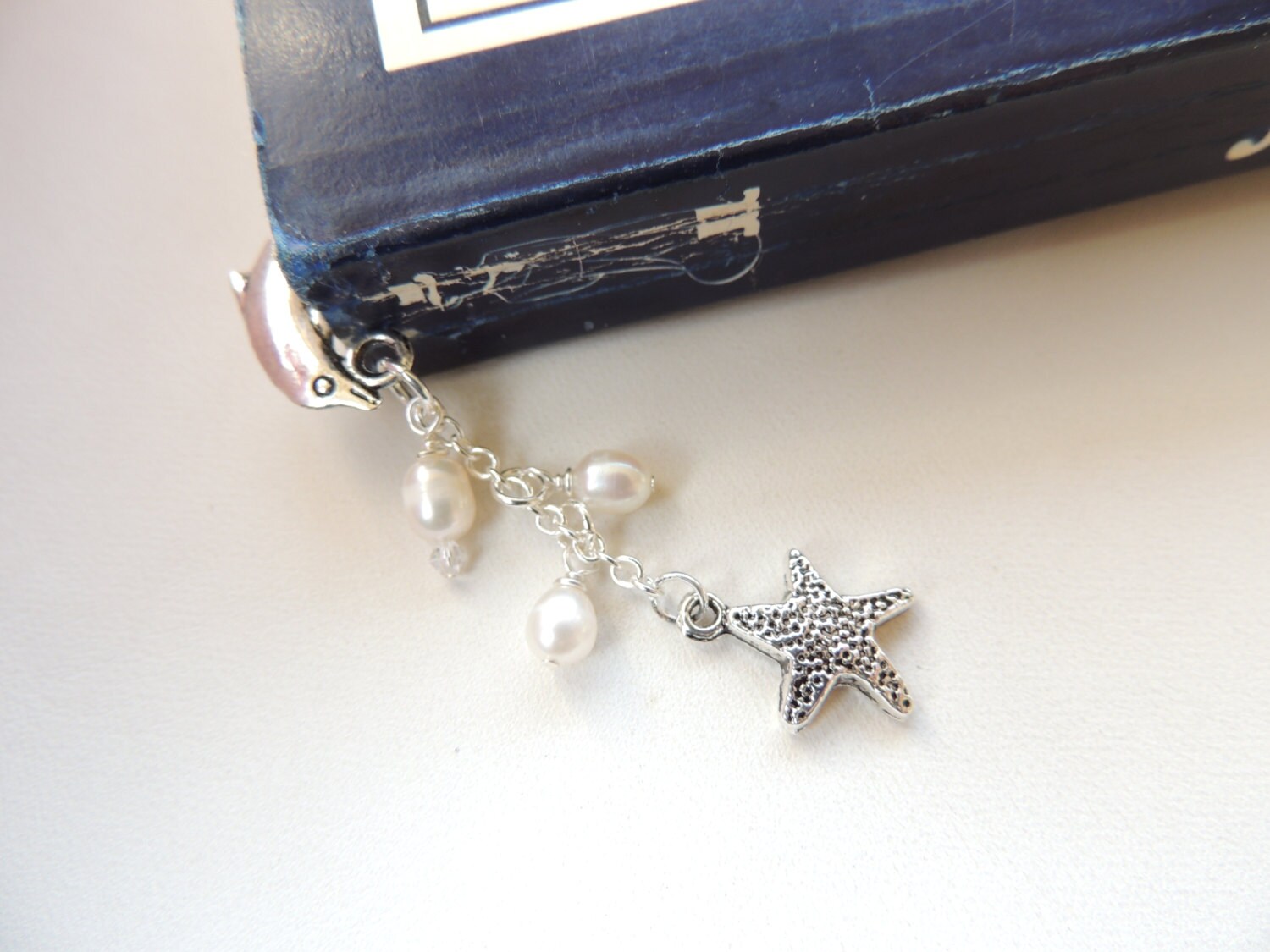 Dolphin Bookmark Nautical Sealife Bookmark Beaded Metal Etsy