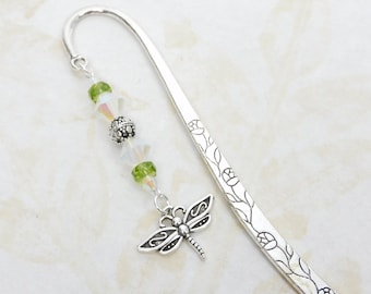 Dragonfly Bookmark, Unique Beaded Bookmarks, Books and Zines, Office Gifts, Teacher Gift