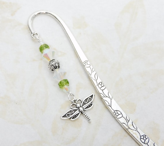 Dragonfly Bookmark, Unique Beaded Bookmarks, Books and Zines, Office Gifts, Teacher Gift
