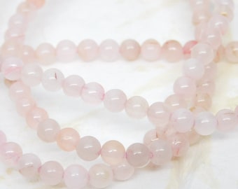 4mm Rose Quartz Beads 15" Strand, Round Gemstone Beads, DIY Jewelry Making Supplies, Natural Gemstone Bead