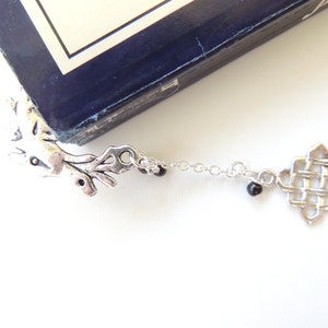 Silver Dragon Bookmark, Metal Bookmark, Books and Zines, Celtic Knot Bookmark, Fantasy Bookmark, Fantasy Dragon Wizards, Gift for Him. B284 image 3