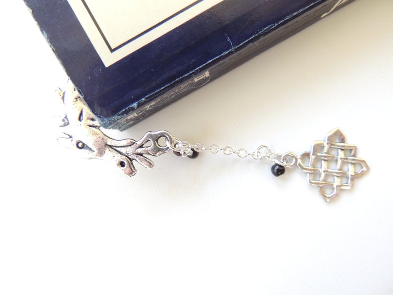 Silver Dragon Bookmark, Metal Bookmark, Books and Zines, Celtic Knot Bookmark, Fantasy Bookmark, Fantasy Dragon Wizards, Gift for Him. B284 image 3