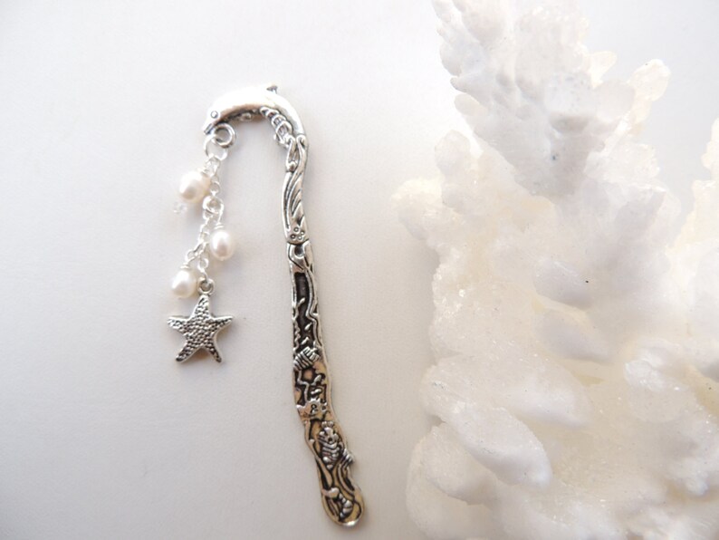 Dolphin Bookmark Nautical Sealife Bookmark Beaded Metal Etsy