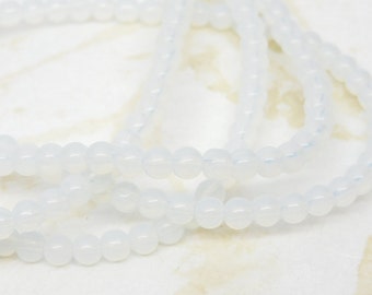 4mm Opalite Beads 15" Strand, Sea Glass Opal Bead, Round Beads, DIY Jewelry Making Supplies, Glass Beads