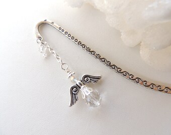 Angel Bookmark, Guardian Angel Bookmark, Crystal Angel, Books ans Zines, Religious Bookmarks, Metal Beaded Bookmarks