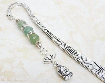 Buddha Lotus Flower Bookmark, Custom Beaded Bookmark, Yoga and Meditation Gifts, Office Gift, Teacher Gift