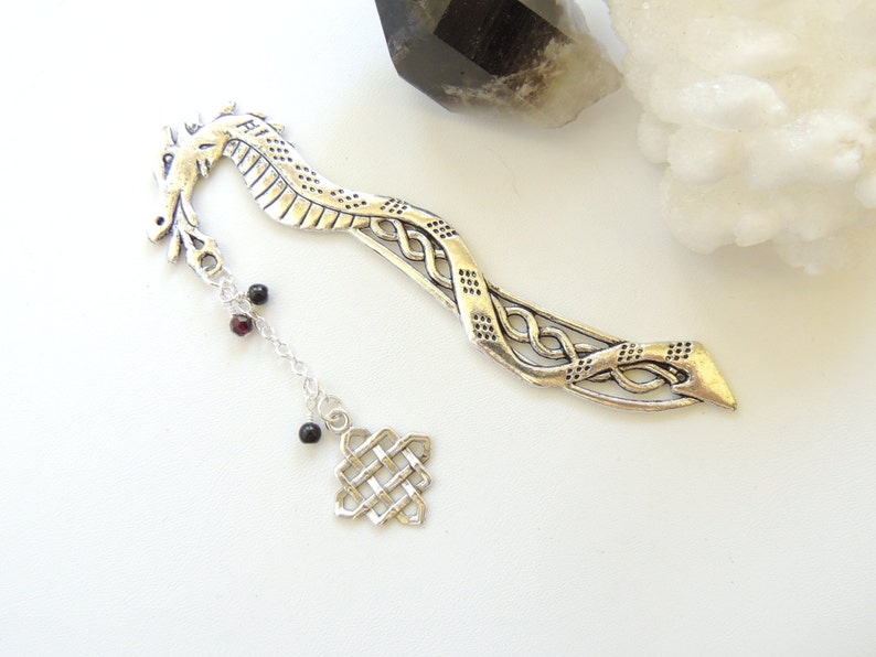 Silver Dragon Bookmark, Metal Bookmark, Books and Zines, Celtic Knot Bookmark, Fantasy Bookmark, Fantasy Dragon Wizards, Gift for Him. B284 image 4