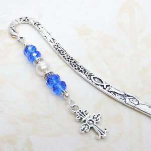 Cross Beaded Bookmark, Custom Beaded Bookmark, Religious Gifts, Office Gift, Teacher Gift
