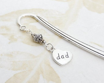 Dad Bookmark, Father's Day Gift, Beaded Bookmarks, Gift for Him, Tibetan Silver Bookmarks
