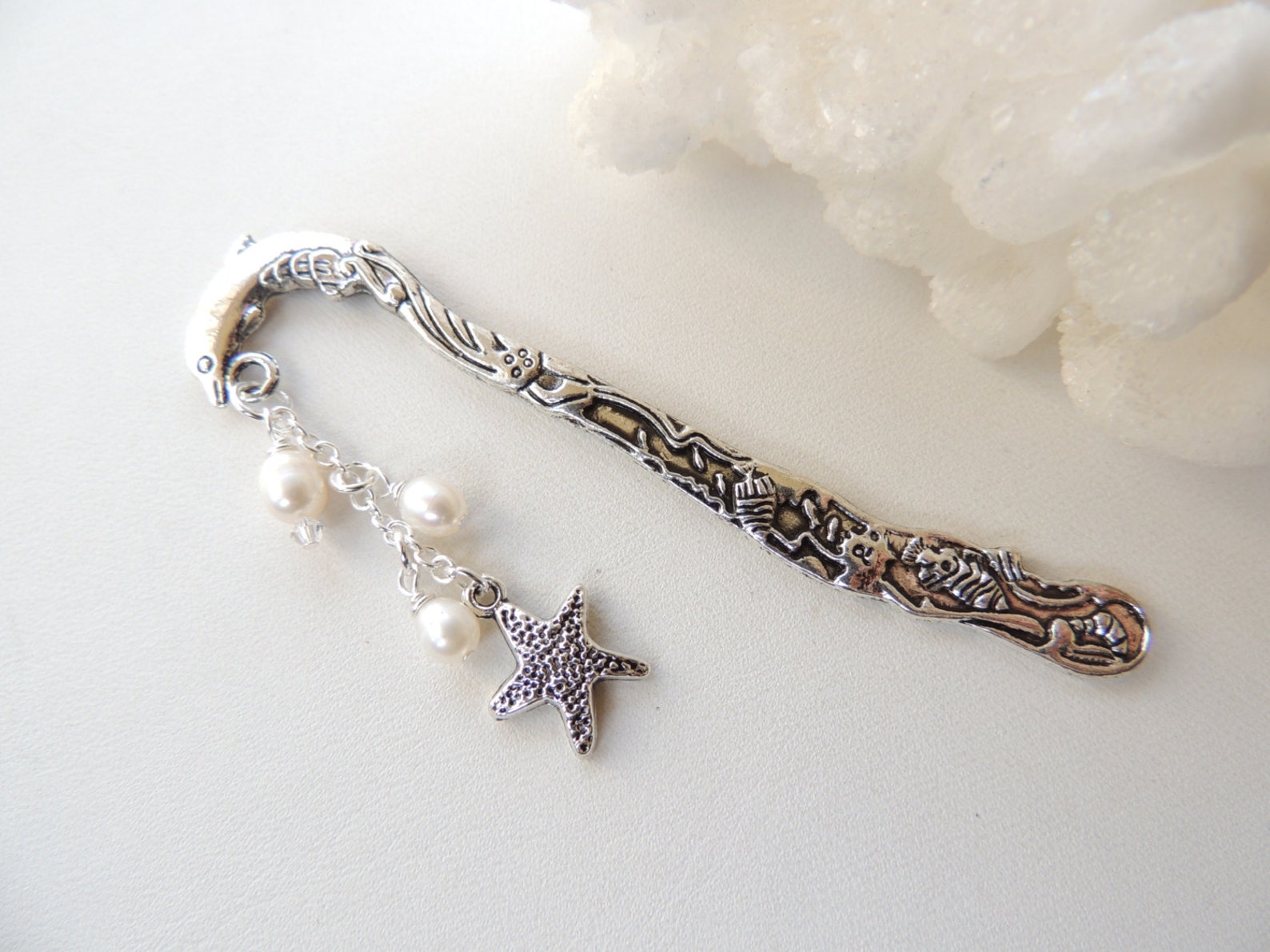 Dolphin Bookmark Nautical Sealife Bookmark Beaded Metal Etsy