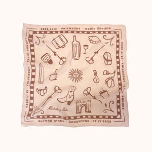 Custom Doodled Silk Scarves - Wedding/Bachelorette Favors that Represent Your Unique Love Story