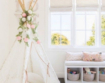 Garland with peonies - paper flowers