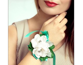 Wedding corsage magnolias