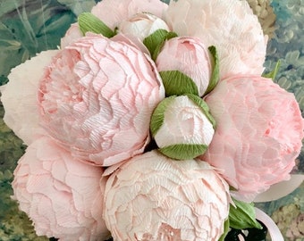 Bride peony bouquet in any color - paper flowers.