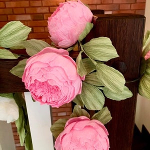 Ghirlanda nuziale, ghirlanda da matrimonio, ghirlanda di fiori di carta, peonie, fiori di carta, ghirlanda per feste, fiori di carta, fiori di carta per matrimoni, fiori di carta.